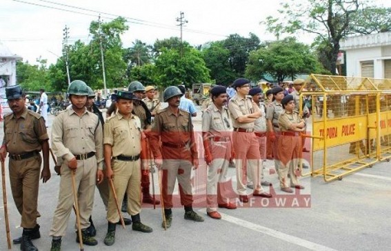 Security tighten in Agartala as two distinct religious ceremony to observe on a same day Security tighten in Agartala as two distinct religious ceremony to observe on a same day